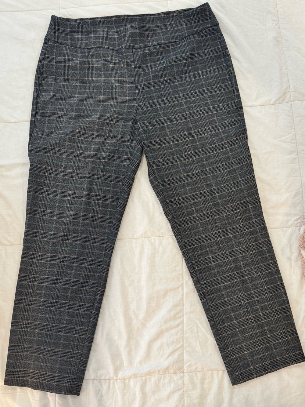 Tribal Women's Black & Gray Plaid Dress Pants